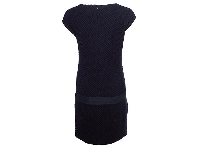 Chanel blaues gewebtes Kleid mit Taschen - Ansicht 2