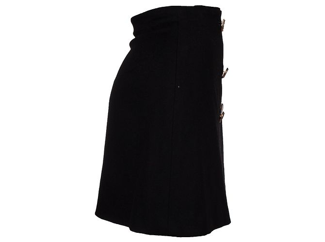 Falda de lana con doble botón Gianni Versace Couture Negro - vista 3