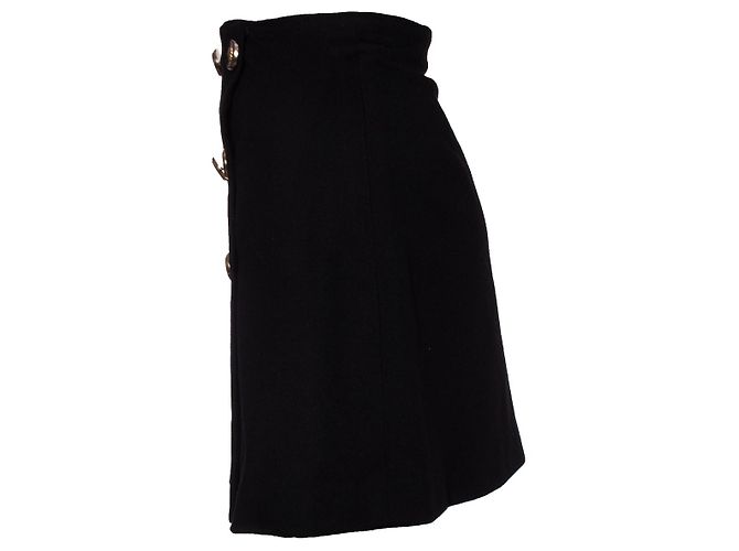 Falda de lana con doble botón Gianni Versace Couture Negro - vista 4