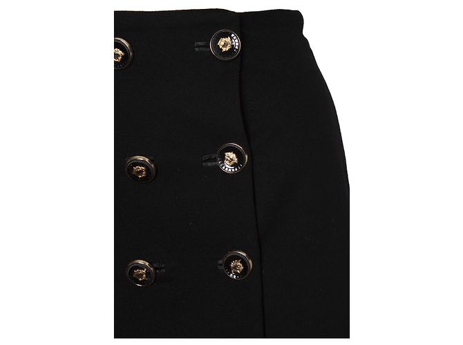 Falda de lana con doble botón Gianni Versace Couture Negro - vista 5