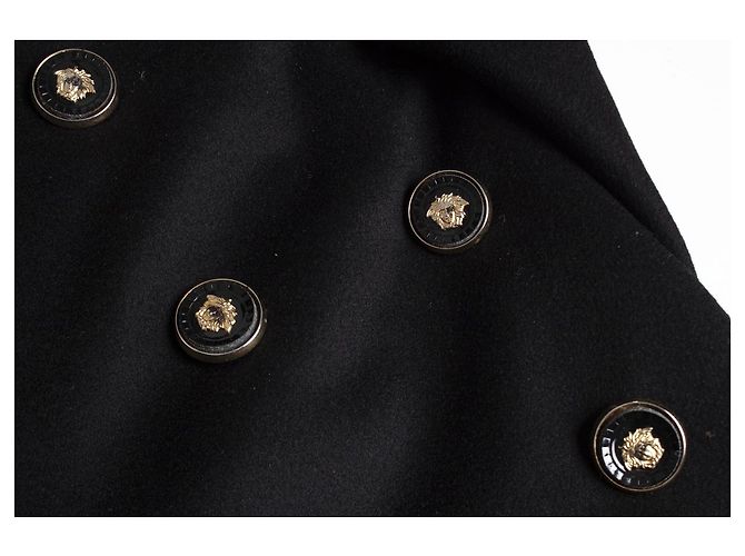 Falda de lana con doble botón Gianni Versace Couture Negro - vista 6
