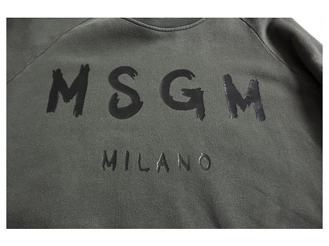Suéter verde de cuello redondo con logo MSGM - vista 5