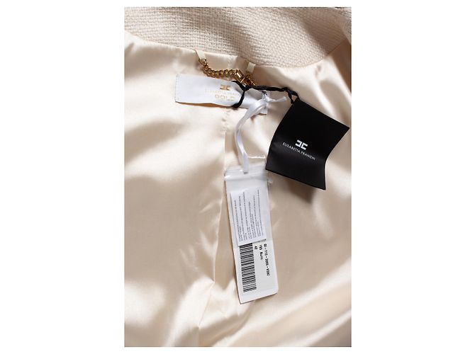Blazer con flecos Elisabetta Franchi en crema - vista 5