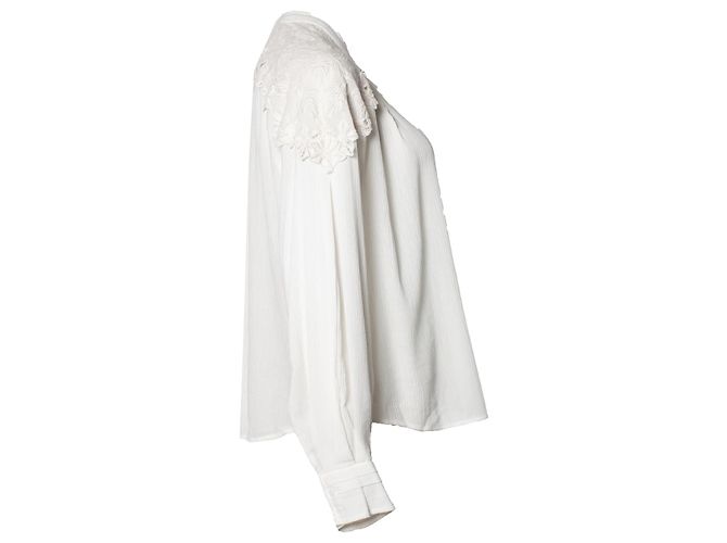 Blusa bordada y arrugada IRO Blanco Crudo - vista 3