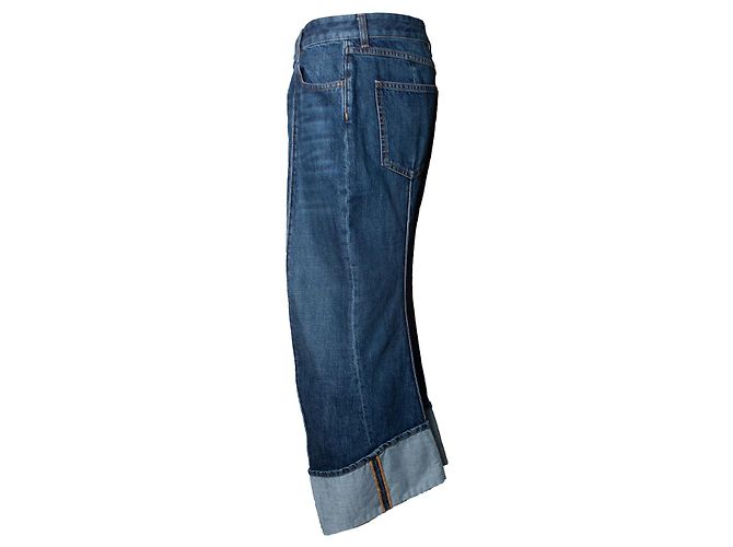 Jeans recortados plegados Bottega Veneta Azul - vista 2