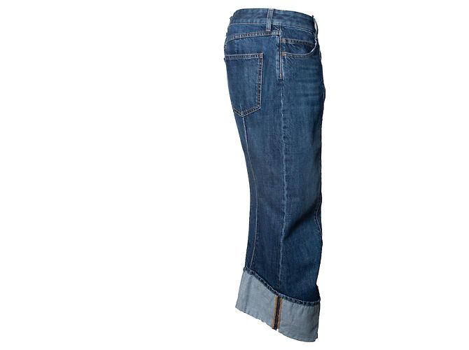 Jeans recortados plegados Bottega Veneta Azul - vista 4