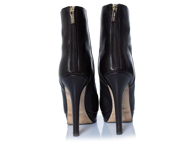Botas de plataforma de cuero marrón oscuro Jimmy Choo Castaño - vista 3