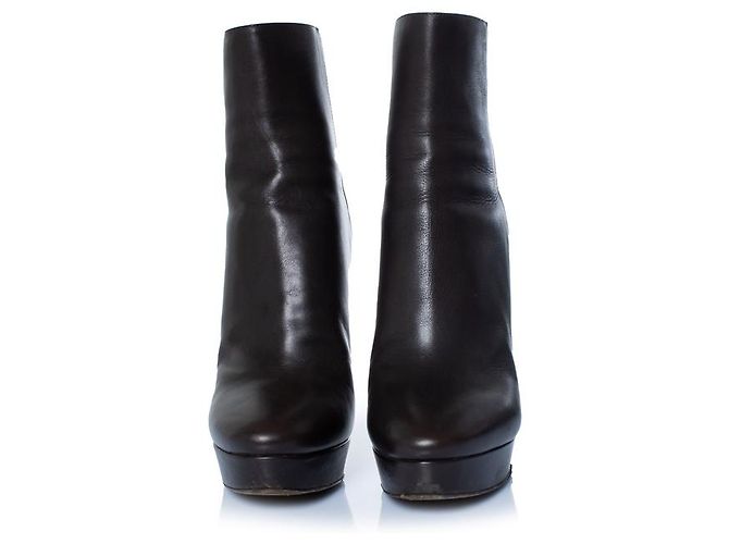 Botas de plataforma de cuero marrón oscuro Jimmy Choo Castaño - vista 5