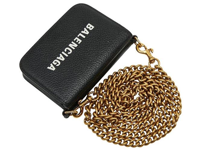Everyday Portafoglio Mini Catena in Pelle Balenciaga Nero - vista 8