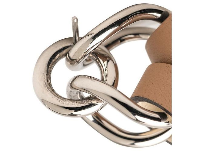 Hermès Villevolt GM Swift Earrings Brown Beige - view 5