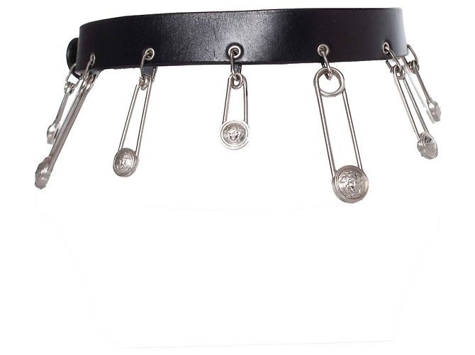 Cintura Gianni Versace con spille di sicurezza in argento Nero - vista 5
