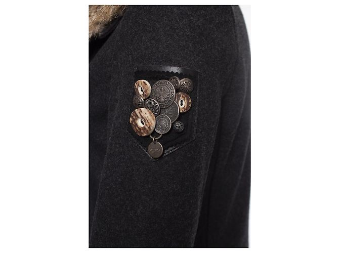 Abrigo de lana y alpaca gris Prada - vista 5