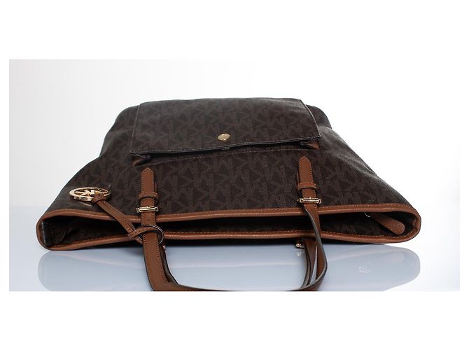 Michael Kors Jet Set Canvas Logo Shopper Braun - Ansicht 6
