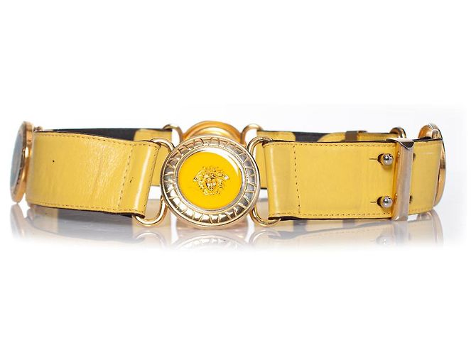 Cinturón de cuero Medusa de Gianni Versace Amarillo - vista 3
