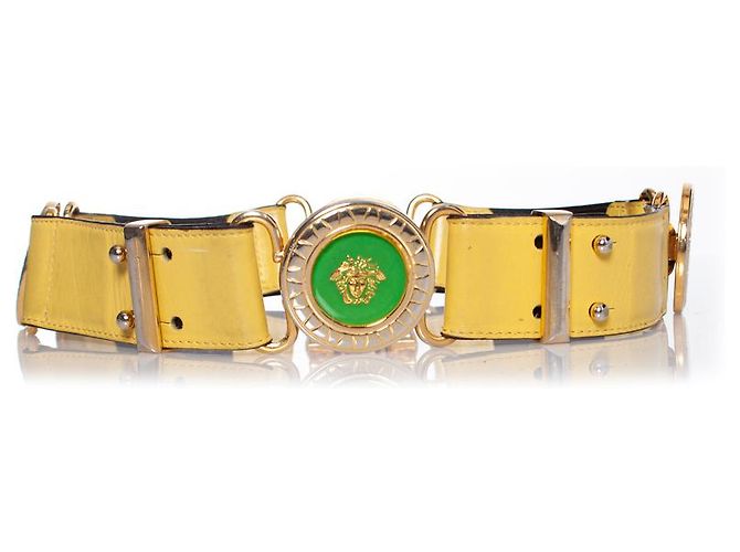 Cinturón de cuero Medusa de Gianni Versace Amarillo - vista 4