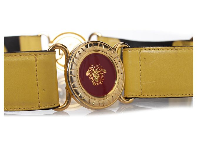 Cinturón de cuero Medusa de Gianni Versace Amarillo - vista 5