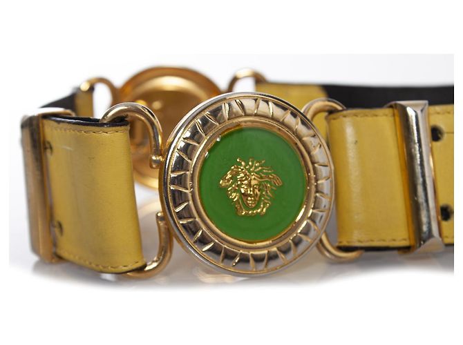 Cinturón de cuero Medusa de Gianni Versace Amarillo - vista 6