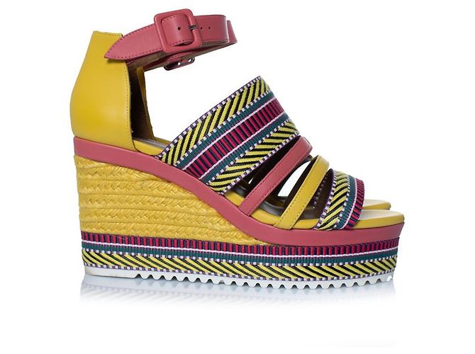 Sandali con zeppa in pelle Ines di Hermès Multicolore - vista 4