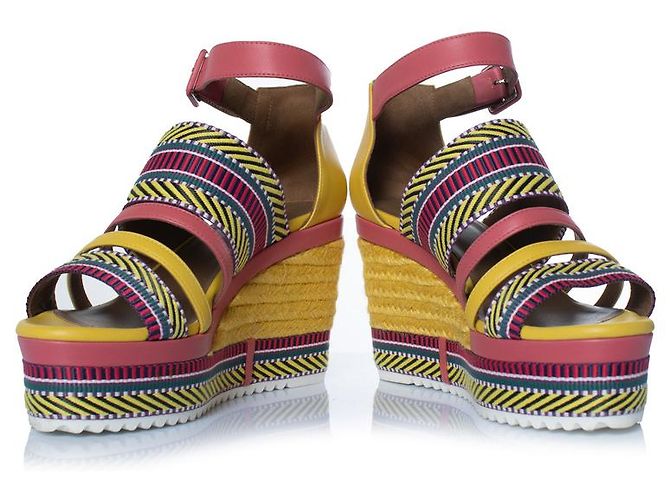Sandali con zeppa in pelle Ines di Hermès Multicolore - vista 6