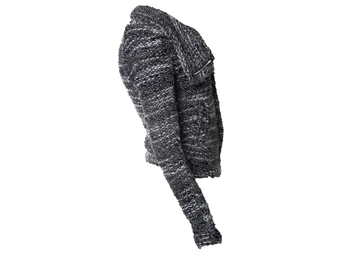 IRO graue Strick-Chanice-Bikerjacke - Ansicht 4