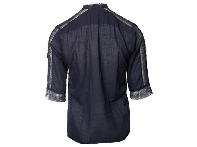 Offene bestickte blaue Bluse von Vanessa Bruno - Ansicht 3
