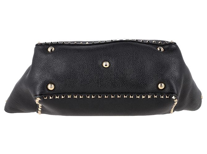 Valentino Garavani Borsa Tote Medium Rockstud Valentino in pelle di vitello nera Nero - vista 4