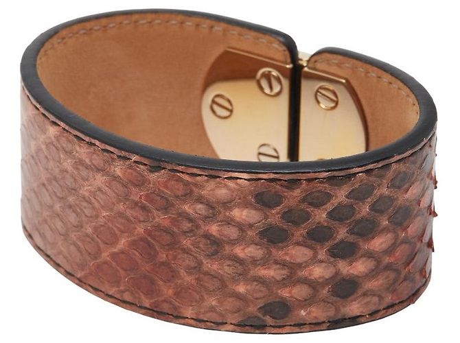 Everyday Pulseira de couro de python Balenciaga Marrom - vista 3