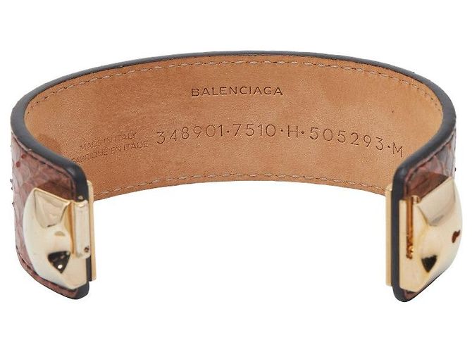 Everyday Pulseira de couro de python Balenciaga Marrom - vista 4