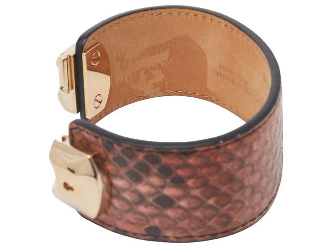 Everyday Pulseira de couro de python Balenciaga Marrom - vista 5