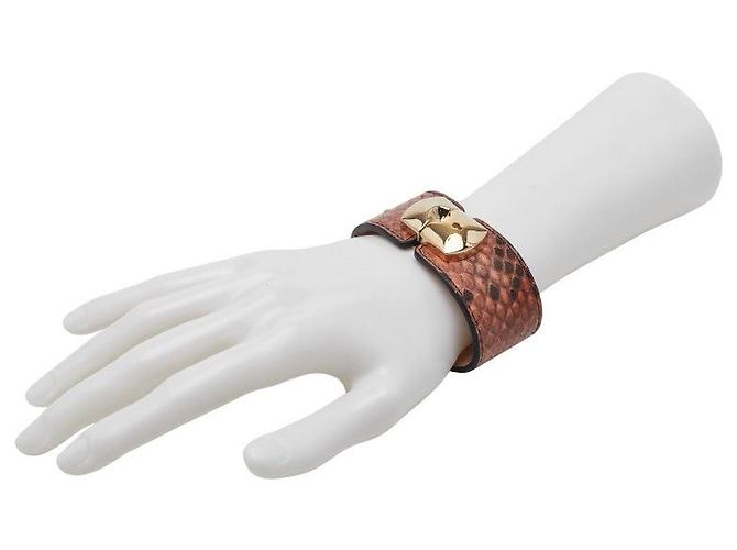 Everyday Pulseira de couro de python Balenciaga Marrom - vista 7