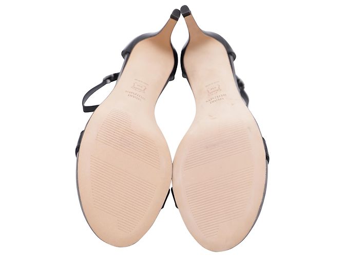 Stuart Weitzman Absatzsandalen mit Knöchelriemen aus schwarzem Leder - Ansicht 10