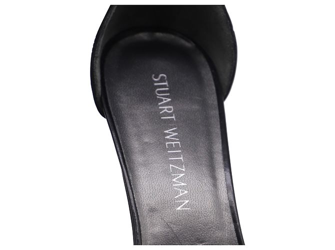 Stuart Weitzman Absatzsandalen mit Knöchelriemen aus schwarzem Leder - Ansicht 7