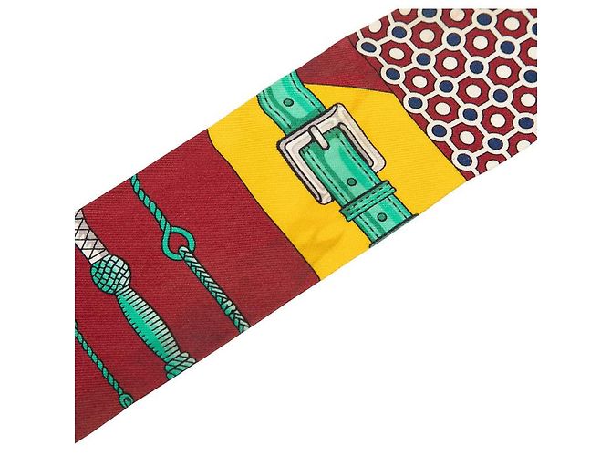 Bufanda de seda CLIC CLAC MODERN CANNAGE de Hermès Roja - vista 2