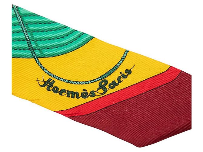 Bufanda de seda CLIC CLAC MODERN CANNAGE de Hermès Roja - vista 4