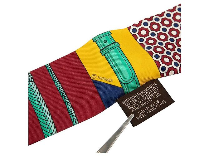 Bufanda de seda CLIC CLAC MODERN CANNAGE de Hermès Roja - vista 6