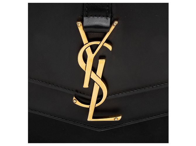 Saint Laurent Schultertasche Sulpice Medium aus Kalbsleder mit Monogramm Schwarz - Ansicht 10