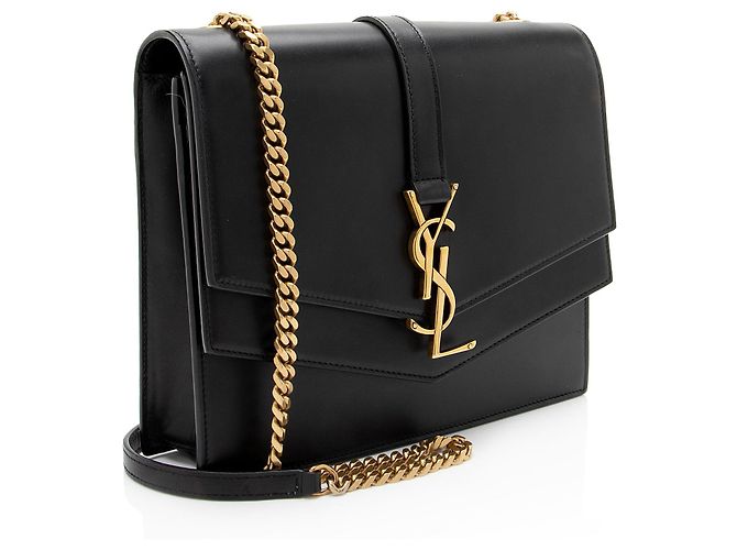 Saint Laurent Schultertasche Sulpice Medium aus Kalbsleder mit Monogramm Schwarz - Ansicht 2