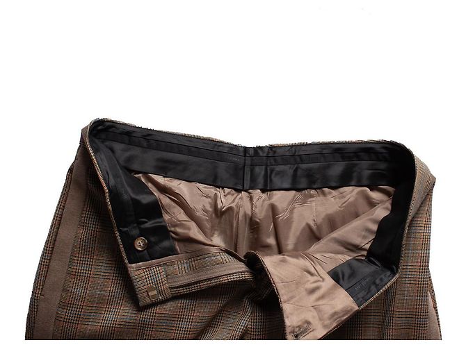 Calça xadrez marrom Burberry - vista 5