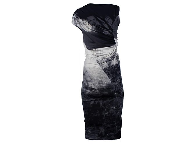 Alexander Mcqueen Vestido impreso digital McQ en gris - vista 2