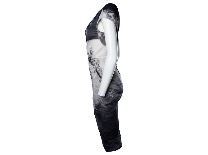 Alexander Mcqueen Vestido impreso digital McQ en gris - vista 3