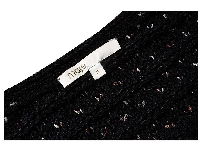 Maje Strick-Cardigan aus Lurex Schwarz - Ansicht 6