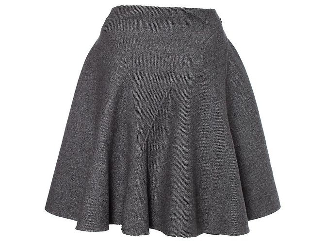 Gonna A in lana grigia Christian Dior Grigio - vista 2