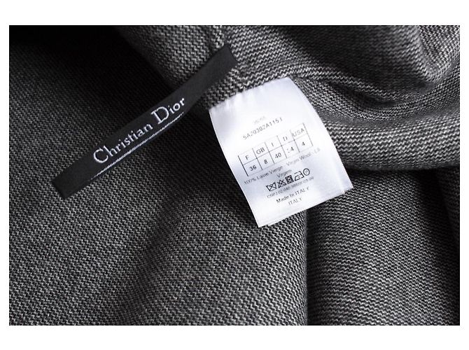 Gonna A in lana grigia Christian Dior Grigio - vista 5