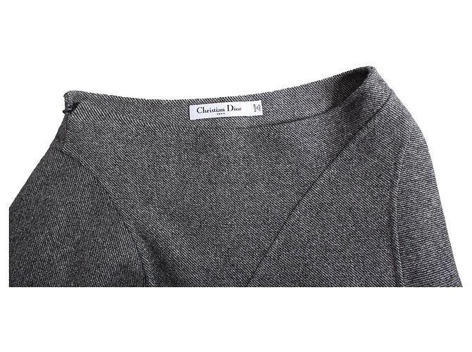 Gonna A in lana grigia Christian Dior Grigio - vista 6