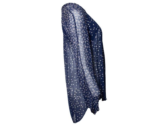Blusa impresa transparente Isabel Marant Étoile Azul - vista 4