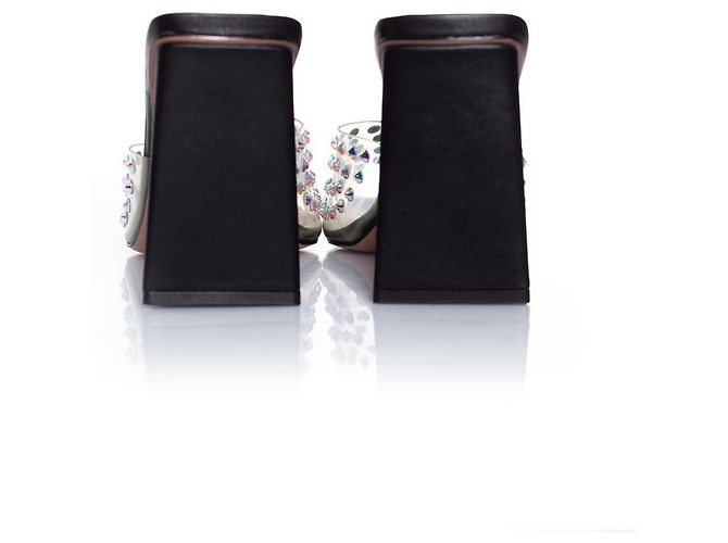 Schutz Perspex-Mules mit Strass Schwarz - Ansicht 4