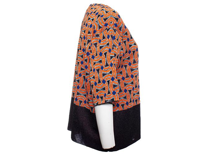 Top de lurex geométrico Dries van Noten Azul - vista 3