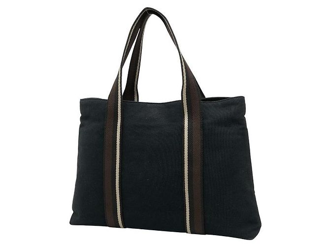 Hermès Hermes Troca Horizontal MM Canvas-Leder Tote Bag Schwarz - Ansicht 2