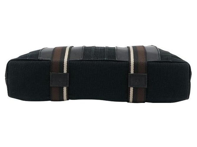 Hermès Hermes Troca Horizontal MM Canvas-Leder Tote Bag Schwarz - Ansicht 3