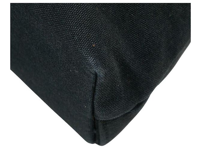 Hermès Hermes Troca Horizontal MM Canvas-Leder Tote Bag Schwarz - Ansicht 6